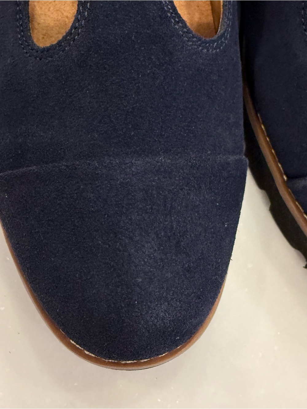 Vionic Carmen Women's US 6.5 W Navy Suede T-Strap Lug Sole Mary Jane Shoes NEW - Picture 14 of 14